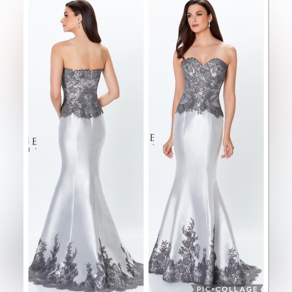 Brand new Montage by Mon Cheri Mikado trumpet strapless Gown - Picture 3 of 12